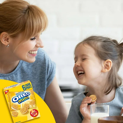 OREO, Mini Golden Cookies, Made in a Peanut-Free Facility, Individually Wrapped, Snack Pack, School Snacks, 150 g (6 Pouches)