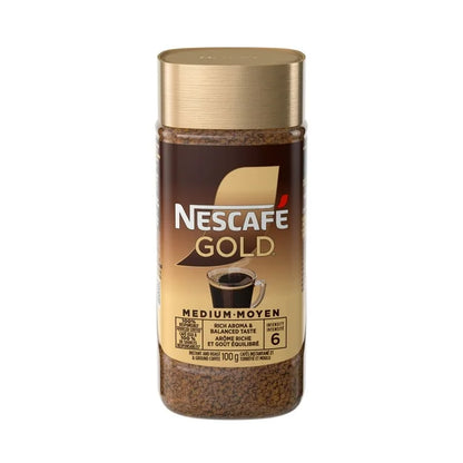 Nescafe GOLD Premium Instant Medium Roast & Ground Coffee, Just Add Hot Water, 100 g