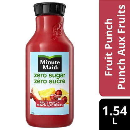 Minute Maid Zero Sugar Fruit Punch Bottle, 1.54 Liters, 1.54
